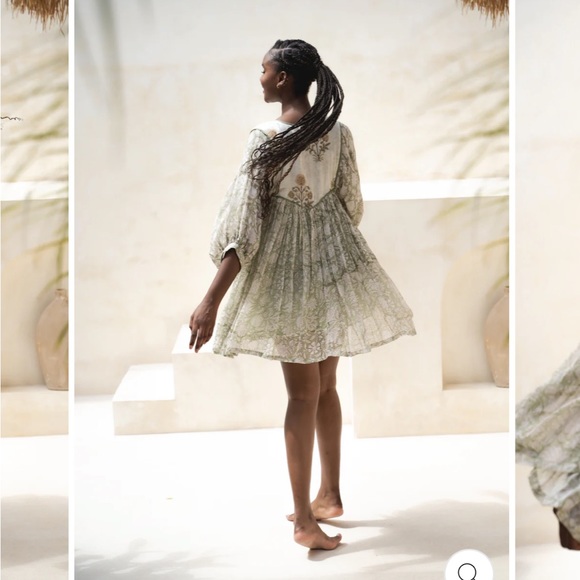 NWT Daughters of India Diya Mini Dress in Pistachio, sz XL - Picture 7 of 15